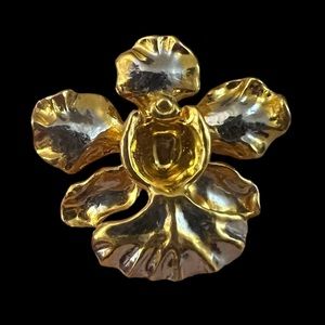24Kt Gold Plated RISIS Orchid Brooch Pendant